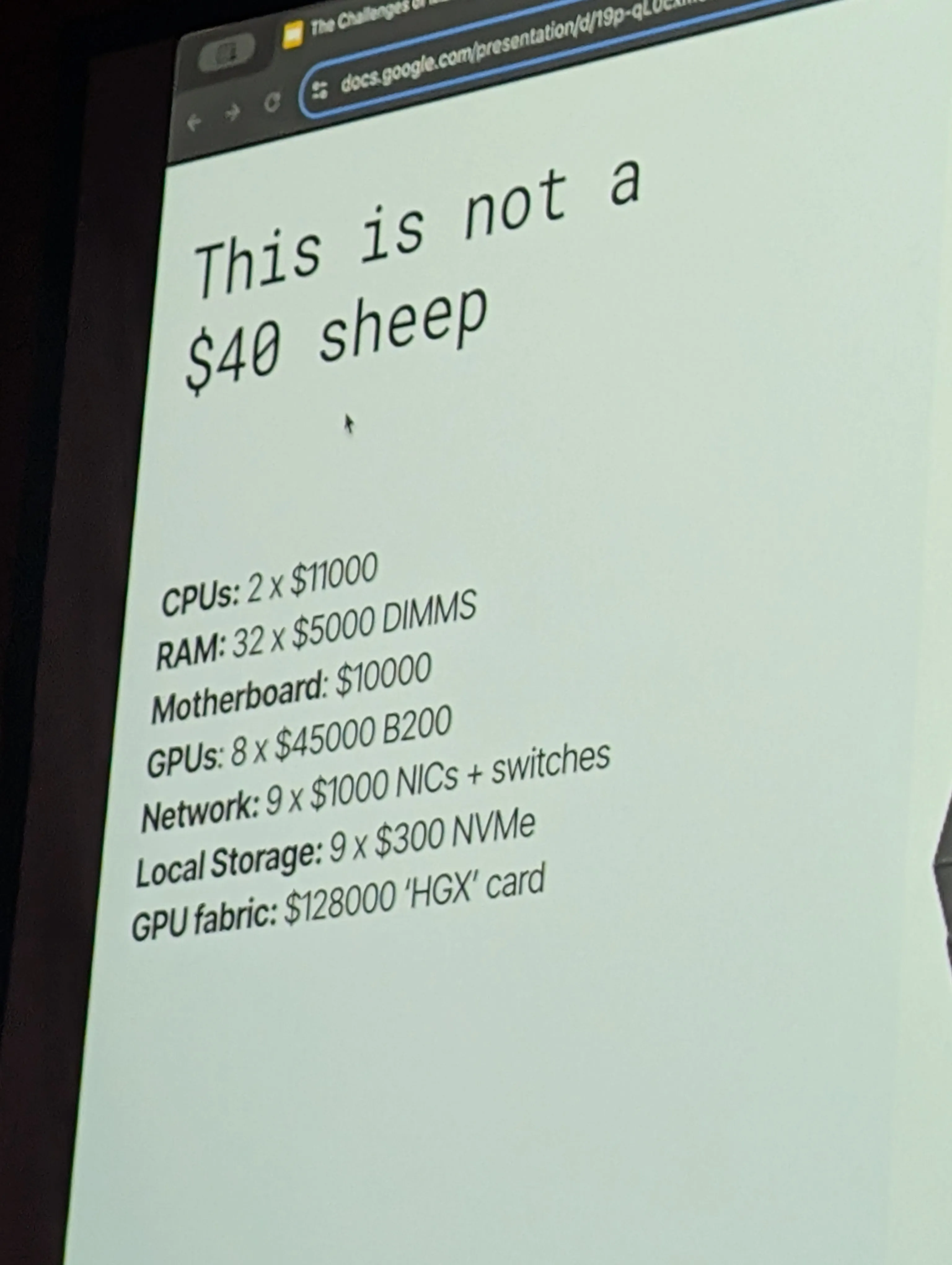Slide on the cattle-vs-pets analogy for AI hardware